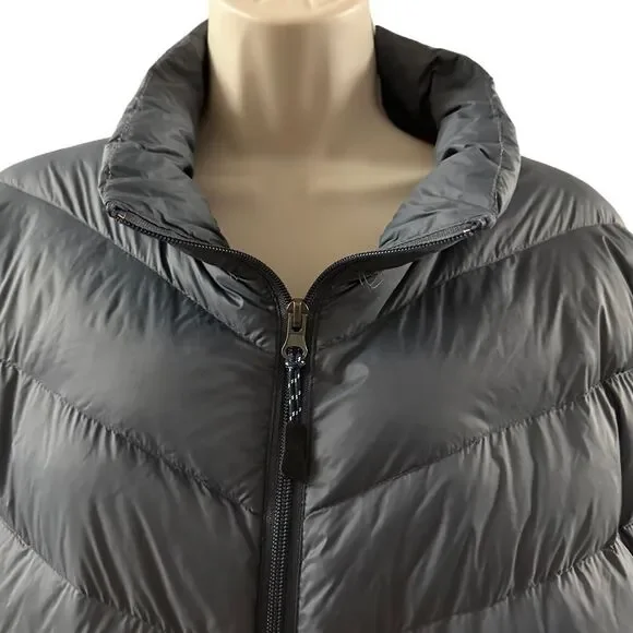 Blue Saks Fifth Ave~Grey Outerwear Jacket~Lightweight Down Duck Feather ~ size L